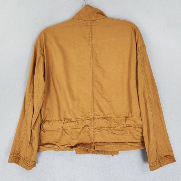 Madewell Jacket Womens XXS Mustard Tan Southlake Military Dark Sahara Tie Waist - Picture 10 of 11